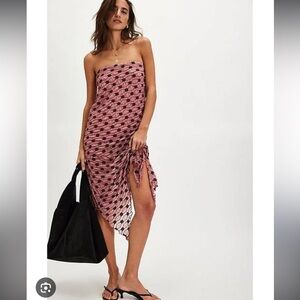 Free People Pink and Black Convertible Maxi Dress